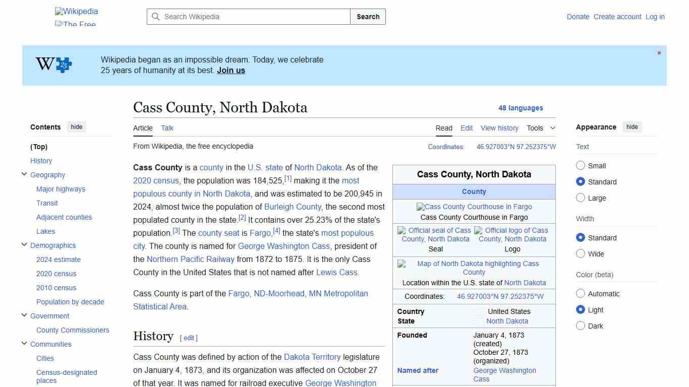 Cass County, North Dakota - Wikipedia