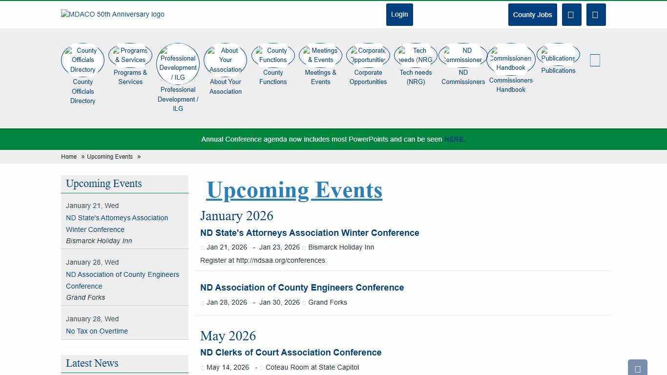 North Dakota Association of Counties - Upcoming Events